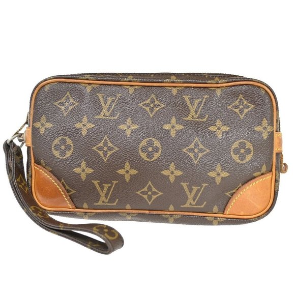 LOUIS VUITTON Marly Dragonne PM Clutch Hand Bag Monogram Leather M51827 30HB654 - Picture 1 of 15